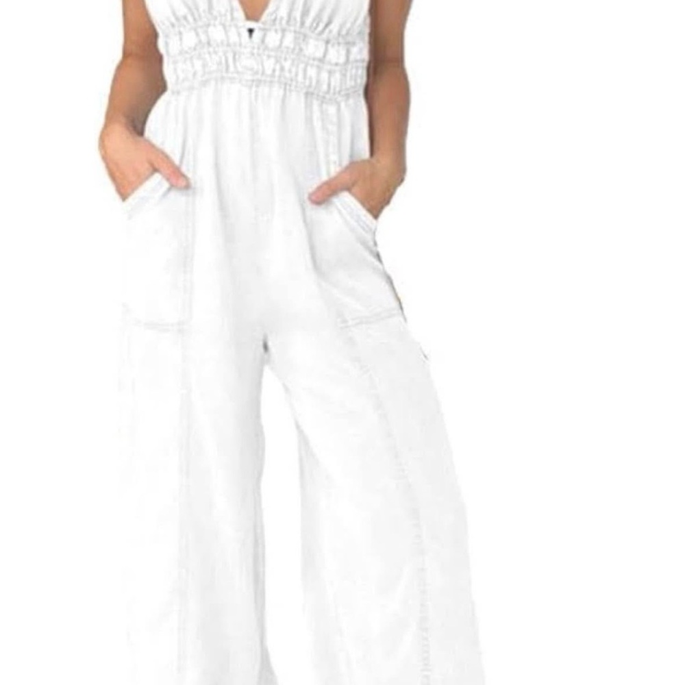 Unbranded Women’s White Wide-Leg Jumpsuit